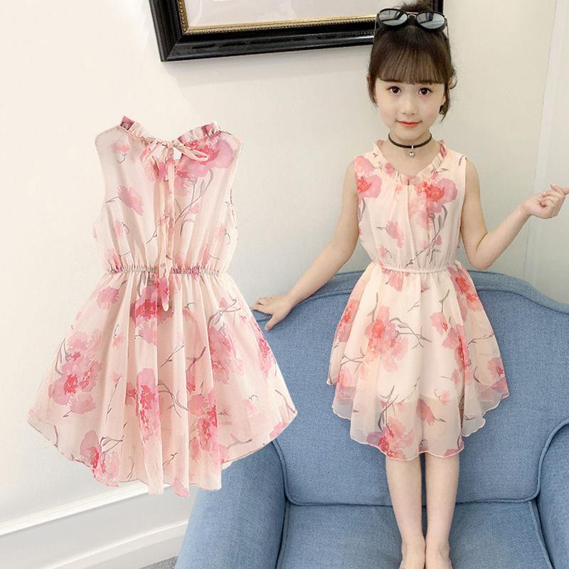Đầm Công Chúa Chất Liệu Chiffon Thời Trang Mùa Hè Cho Bé Gái 8-9 Tuổi