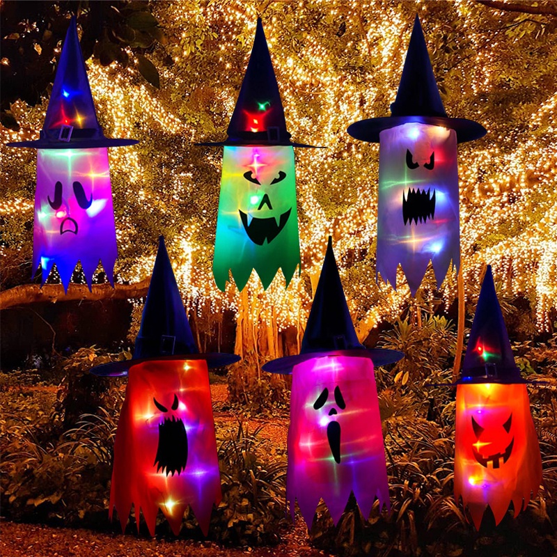 Mũ Phù Thủy Phát Sáng Nhiều Màu Sắc Trang Trí Trần Nhà Phong Cách Halloween