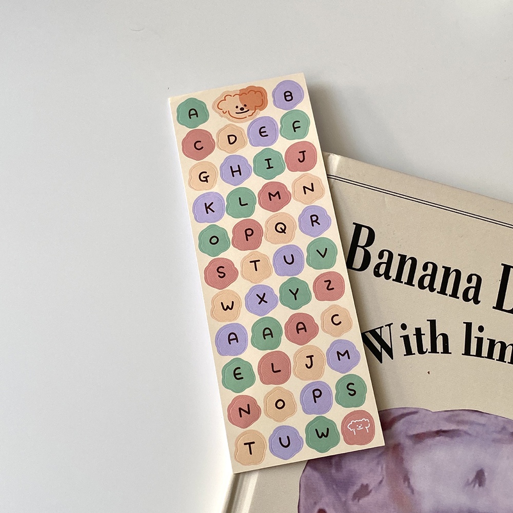 Sticker chữ cái cute font chữ dễ thương STI58 sticker chữ tiếng anh viền hoa trang trí sổ- BÚT ĐẸP