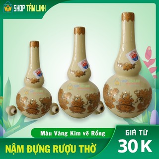 Nậm thờ màu kim ngà đồ thờ cúng làm từ Gốm sứ Bát Tràng cao cấp Shoptamlinh