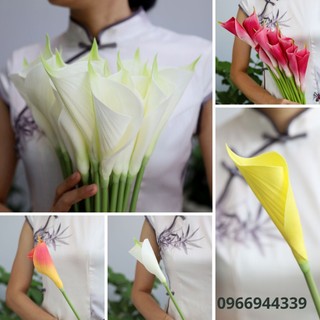 [ẢNH SHOP CHỤP] HOA RUM CALLA LILY HOA LỤA Vân Môn, thân cành lớn trang trí nhà Tết tiệc cưới