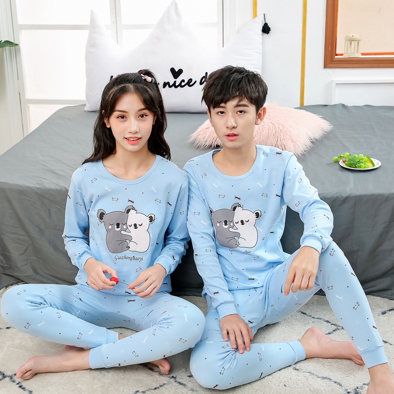 Bộ Đồ Ngủ 2 Món 100% Cotton Dành Cho Bé Trai 7-18 Tuổi 30-70kg
