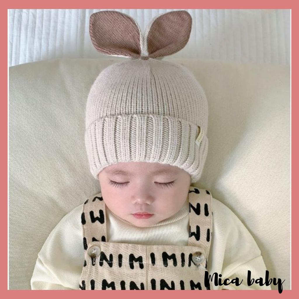 Mũ len Beanie hình tai thỏ dễ thương cho bé từ 1-3 tuổi ML198 Mica baby