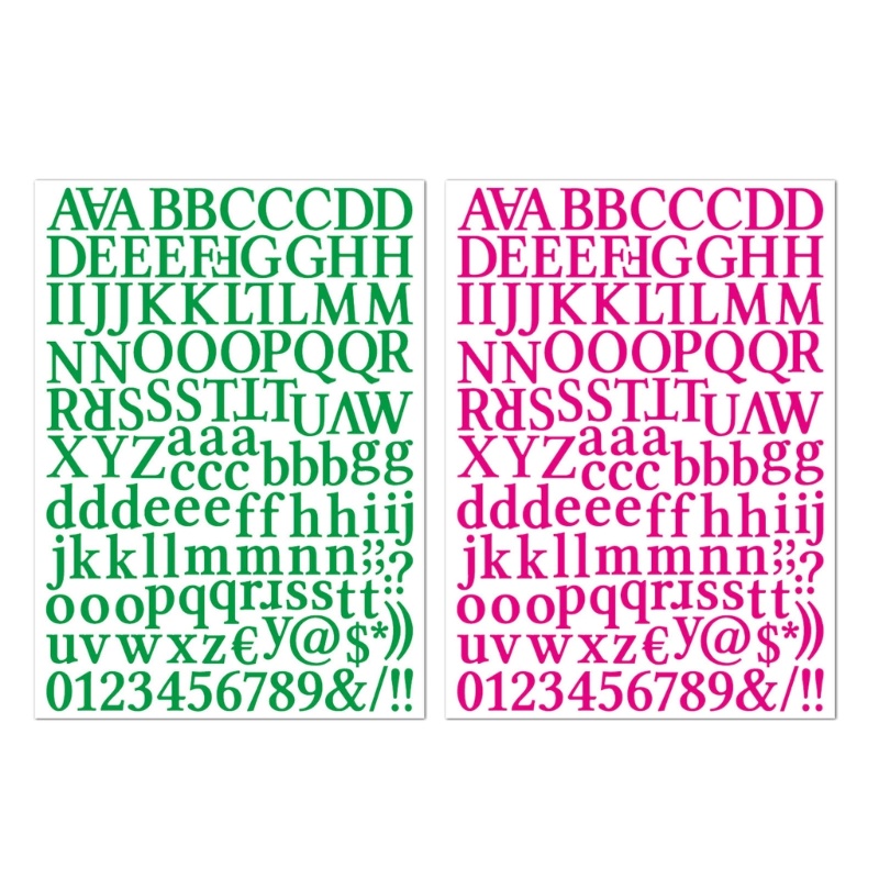 Set 12 Miếng Dán Họa Tiết Chữ Cái Và Số DIY