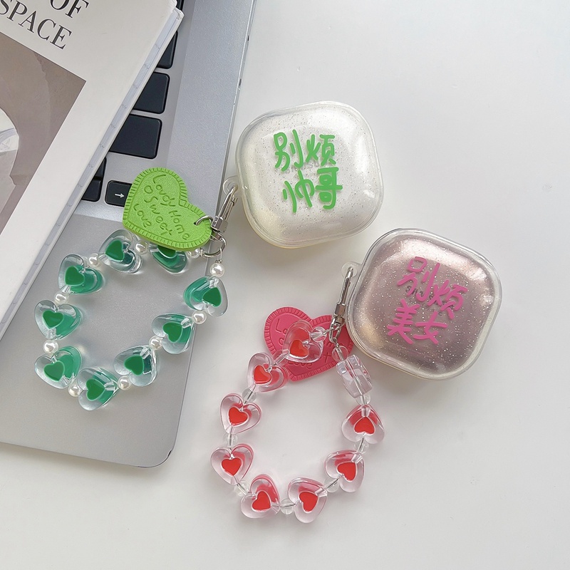 Vỏ bảo vệ hộp sạc tai nghe trong suốt lấp lánh kim tuyến hình bướm cho Samsung Galaxy Buds 2 / Buds Live / Buds FE / Buds2 Pro / Buds Pro