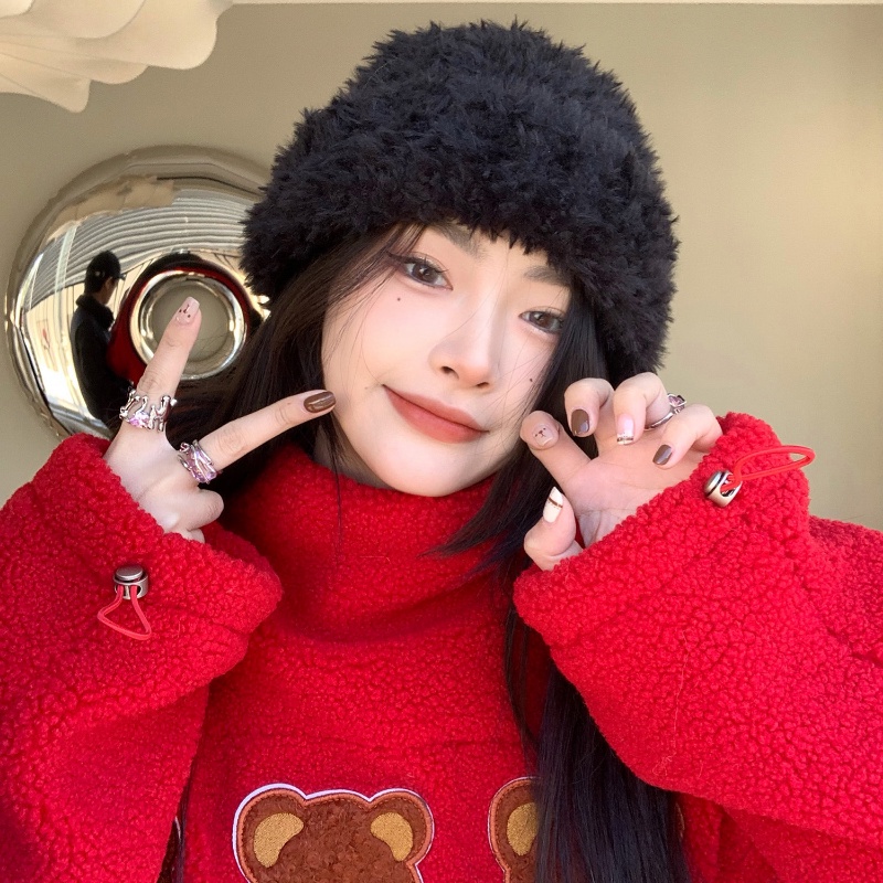 Mũ Len Giữ Ấm Mùa Đông Kiểu Dáng Dễ Thương Dành Cho Nữ