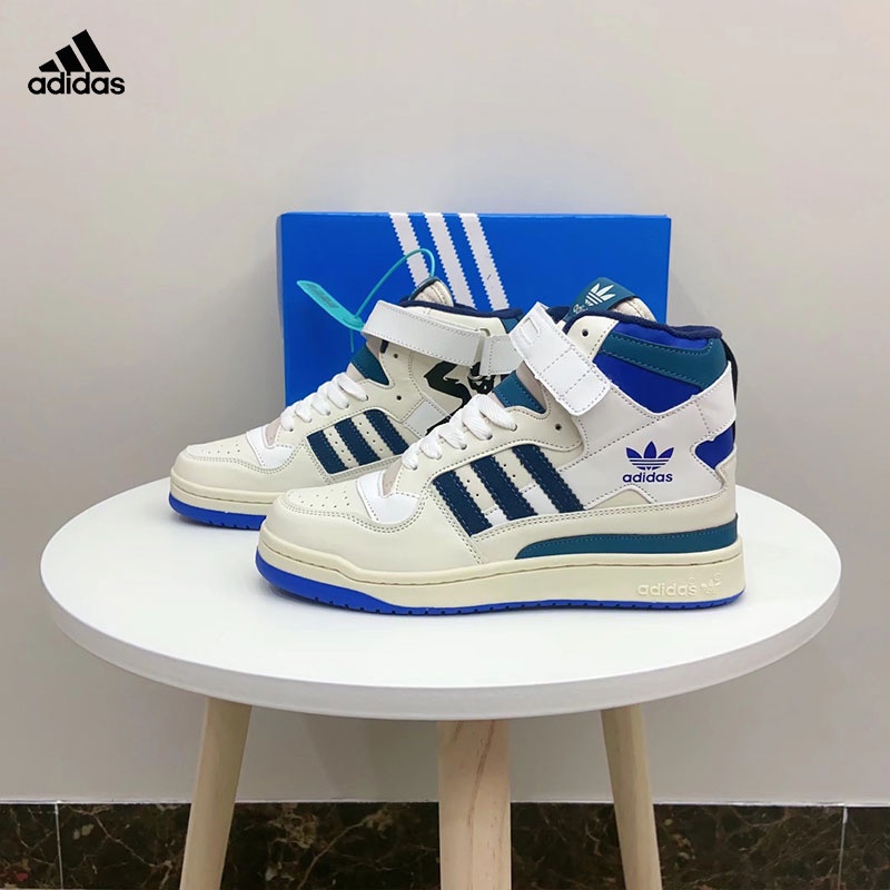 Giày Thể Thao Adidas Forum 84 Cloverleaf Cổ Cao Thiết Kế Khóa Dán Thời Trang Cho Nam Và Nữ
