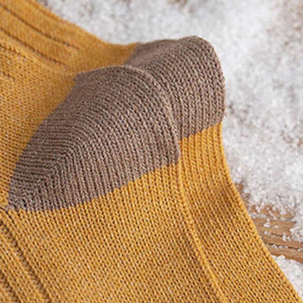 MXGOODS Vớ Cotton Cổ Vừa Phối Màu Thời Trang Thu Đông Xinh Xắn Cho Nữ