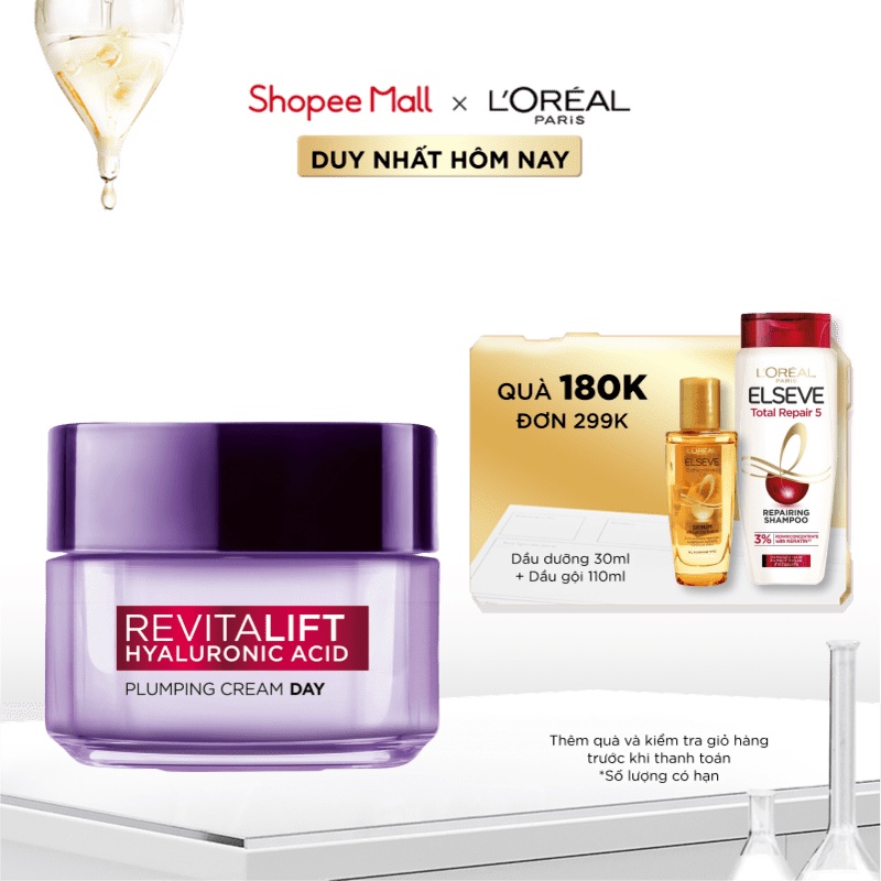 Kem dưỡng siêu cấp ẩm căng mịn da L'Oreal Paris Revitalift Hyaluronic Acid 50ml