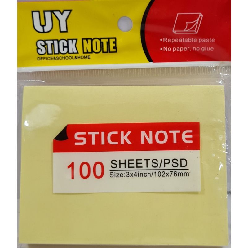 Giấy nhớ Giấy note ghi chú màu vàng 100 tờ/xấp