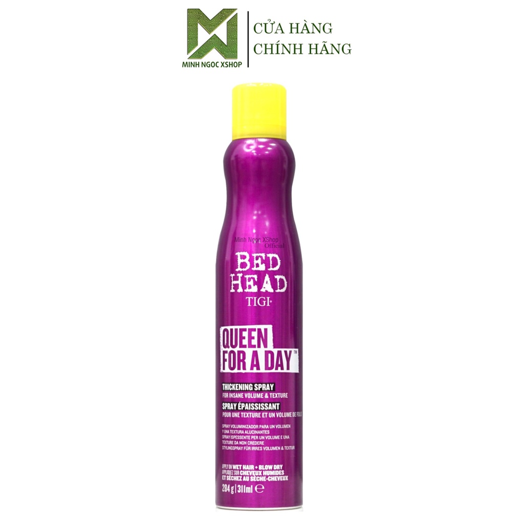 Xịt tạo độ phồng và làm dày tóc Tigi Bed Head Queen For A Day 311ML