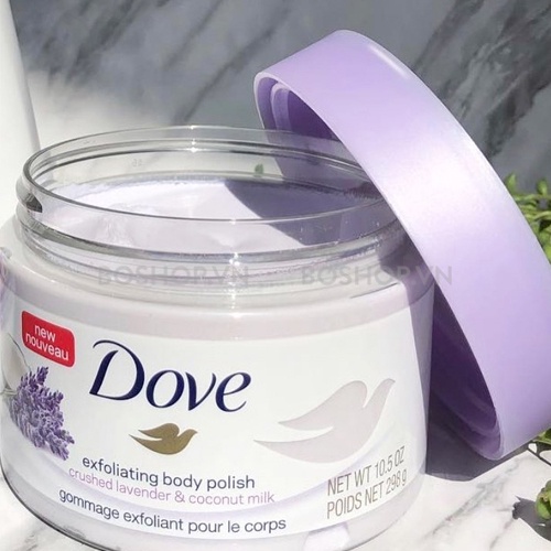 Tẩy tế bào chết Body Dove 298g bản nội địa Mỹ nhiều mùi hương