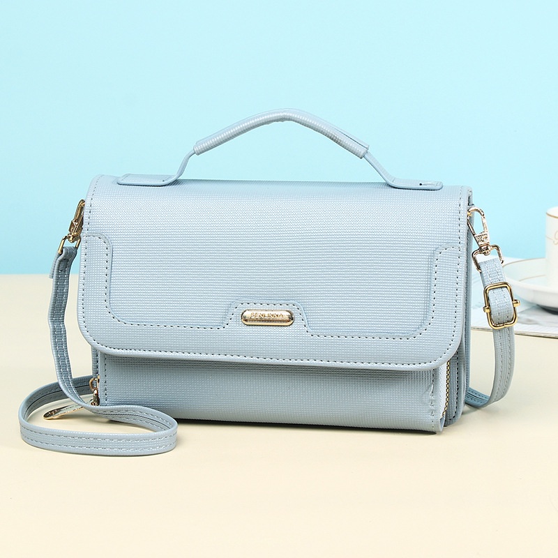 Túi Đeo Chéo Màu Trơn Đa Năng Phong Cách Hàn Quốc Cho Nữ