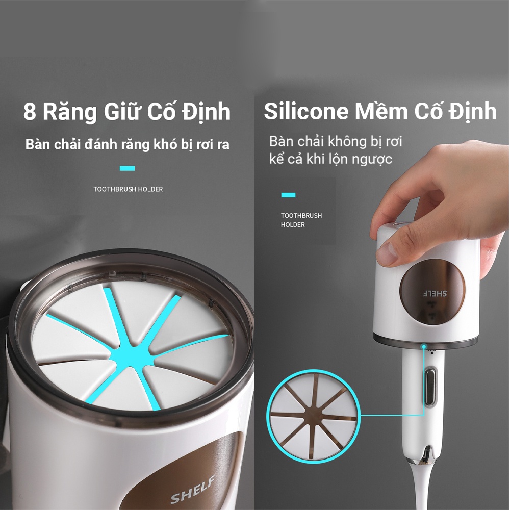 Giá Treo Bàn Chải Đánh Răng Điện Dán Tường Tiết Kiệm Không Gian Nhà Tắm