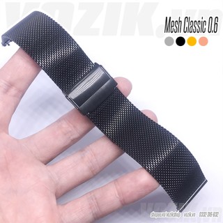 Dây đồng hồ thép lưới cao cấp (dây mesh) chính hãng Strap&Co màu đen, loại mắt 0.6mm cực bền