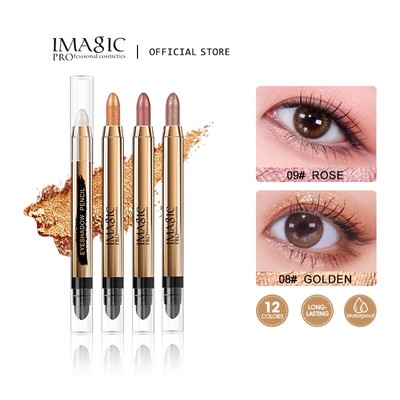 Bút phấn mắt IMAGIC hai đầu 12 màu bóng cao chống nước chống mồ hôi # 2