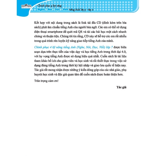 Sách - Chinh phục 4 kỹ năng tiếng anh nghe - nói - đọc - viết lớp 7 - tập 2 ( GLOBAL SUCCESS )
