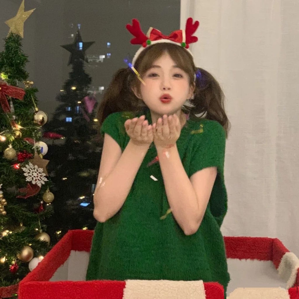 Băng Đô Cài Tóc Hình Sừng Hươu Giáng Sinh Dễ Thương