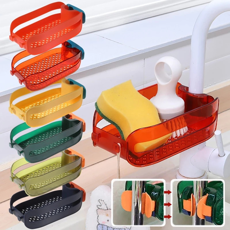 Giá Đỡ Đựng Xà Phòng / Mút Rửa Chén Gắn Vòi Nước Tiện Dụng Cho Nhà Bếp / Phòng Tắm