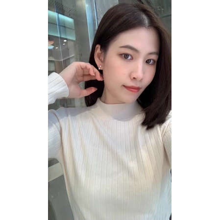 Áo len cổ 3 phân gân to dáng basic