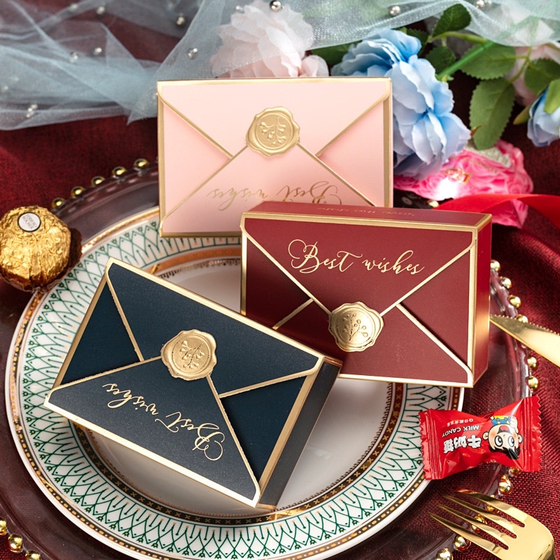 Hộp đựng kẹo hộp quà socola Valentine dáng bao thư