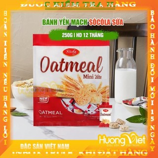 Bánh yến mạch Hàn Quốc Oatmeal Richy, kẹo yến mạch bơ sữa sôcôla ngọt dịu, giòn xốp túi 250g  nguyenthi