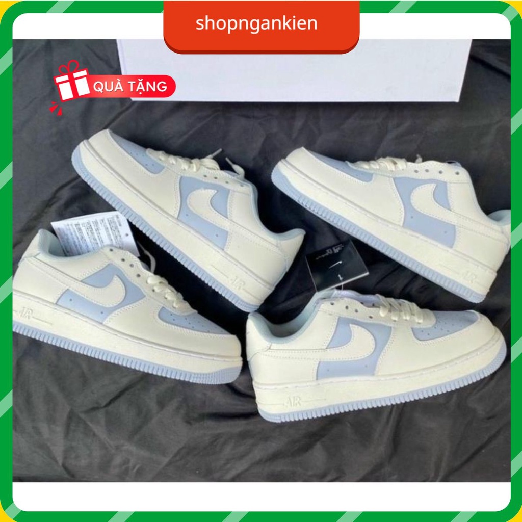 Giày Air Force 1 Low Cream Blue - Giày AF1 Xanh Kem Cao Cấp Nam Nữ Cao Cấp