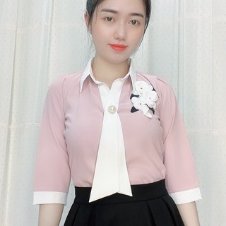 ÁO CÔNG SỞ CÀ VẠT THÊU