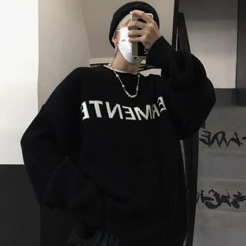 Áo Sweater Pullover Cổ Tròn In Chữ Phong Cách Hàn Quốc Thời Trang Thu Đông Mới Dành Cho Couple