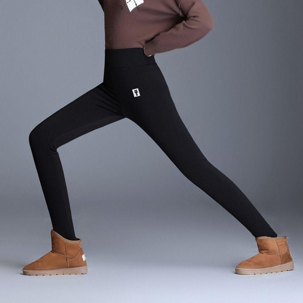 Quần Legging Lông Cừu Dày Co Giãn Không Đường May Ôm Dáng Cho Nữ