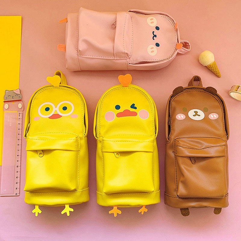 Hộp Bút Đựng Vải To Hình Dạng Cute Vịt Gấu Bút Bi Học Sinh Văn Phòng Phẩm Dễ Thương VPHB15