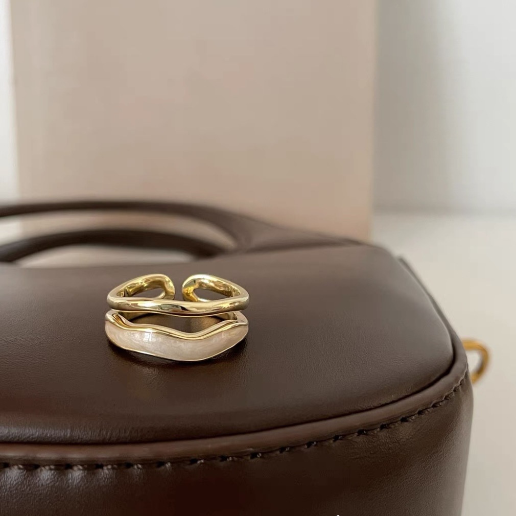 Nhẫn Thiết Kế Dạng Mở Hình Trụ Trắng Sang Trọng Cho Nữ