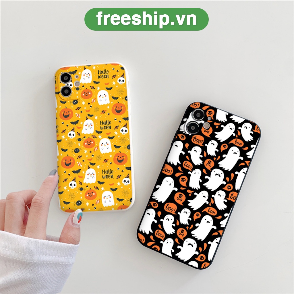 Ốp lưng iphone Boo bí ngô Halloween cạnh vuông 11/12/13/pro/max/plus/promax/6/6plus/6s/6splus/7/7plus/8/8plus/x/xr/xs