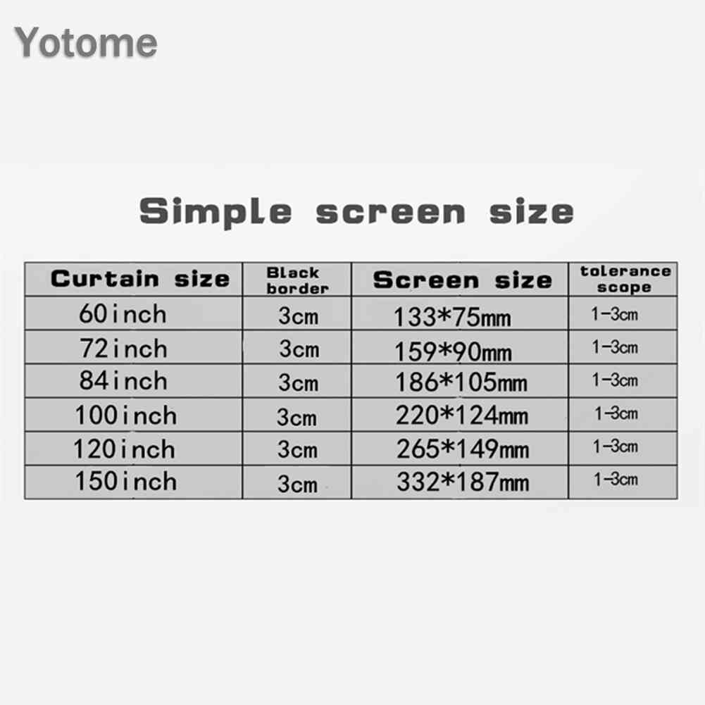 Màn Hình Máy Chiếu HD 60 72 84 100 120 150 inch Tỉ Lệ 16: 9