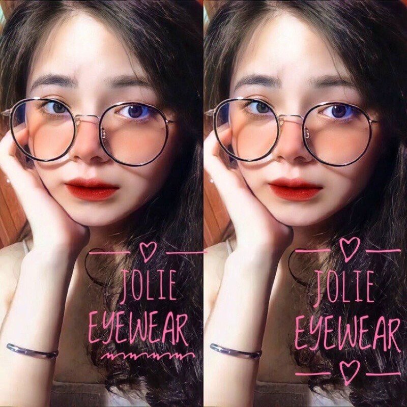 Gọng kính cận thời trang nữ nam mắt tròn ngố cá tính hottrend 2022 phong cách Nhật Hàn chống tia UV và bức xạ đẹp rẻ 073