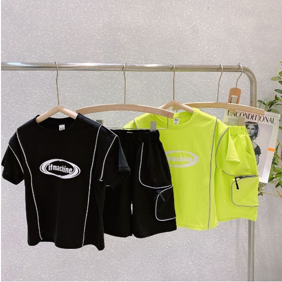 Bộ cộc tay cho bé trai, Bộ Quần Áo Bé Trai Chất Cotton Cao Cấp Viền Siêu Hot - BE KOREA