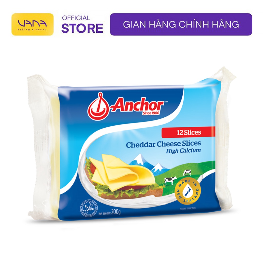 PHOMAI CHEDDAR LÁT (MIẾNG) ANCHOR GÓI 12 LÁT CHEDDAR CHEESE SLIDES (CHỈ SHIP NỘI THÀNH HN)