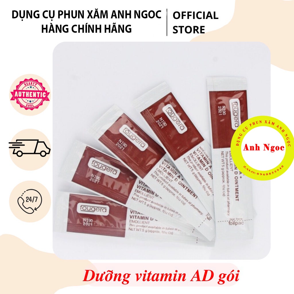 Gói Dưỡng môi sau xăm Vitamin AD - Dưỡng kích bong, cung cấp đổ ẩm gói 5g