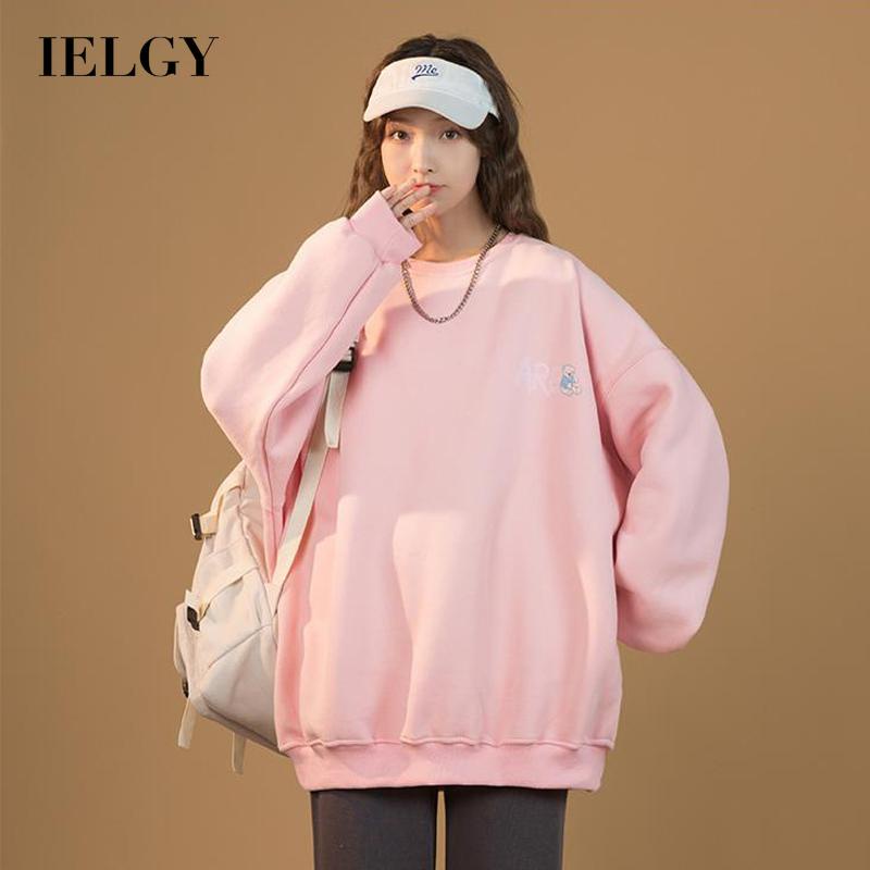 IELGY    Áo sweater Cổ Tròn Phong Cách Thời Trang Đường Phố Cho Nữ