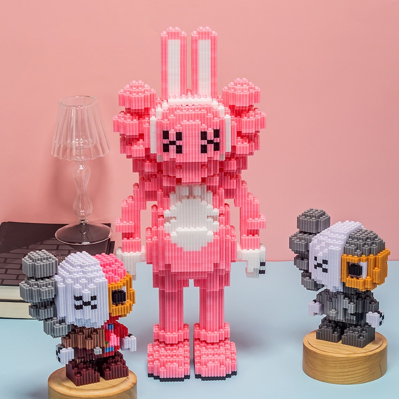 Mô hình lắp ráp Lego 3D Kaws Gấu BearBrick BALODY size lớn 36cm dễ thương, đồ chơi tặng sinh nhật cho bé