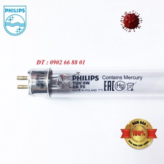 Bóng khuẩn 6W - Bóng TUV diệt khuẩn không khí Philips 6W G6 T5 ( 22,3cm )