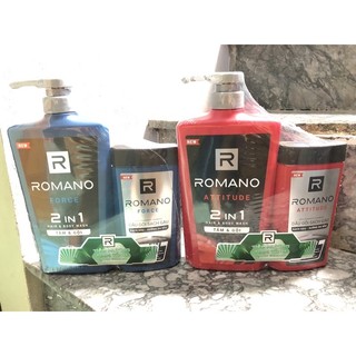 Tắm và gội hương nước hoa Romano classic chai vòi 650g tặng chai dầu gội 140g