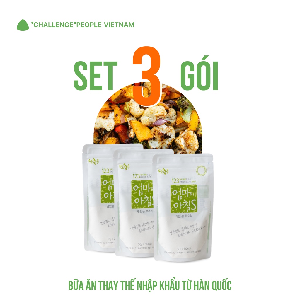 Set 3 Gói Bữa Ăn Thay Thế Cao Cấp Nhập Khẩu Hàn Quốc, Thức Uống Dinh Dưỡng Duy Trì Năng Lượng Challenge PeoPle Việt Nam