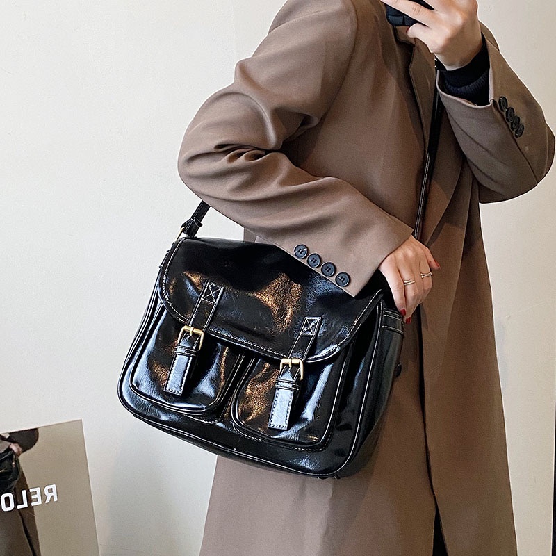 IELGY Túi Đeo Chéo Sức Chứa Lớn Phong Cách Hàn Quốc Đơn Giản Cho Nữ