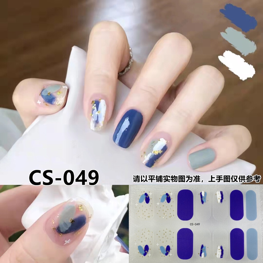 Bộ 14 Miếng Dán Móng Tay Không Độc Hại Chống Thấm Nước Họa Tiết Hoạt Hình Dễ Thương