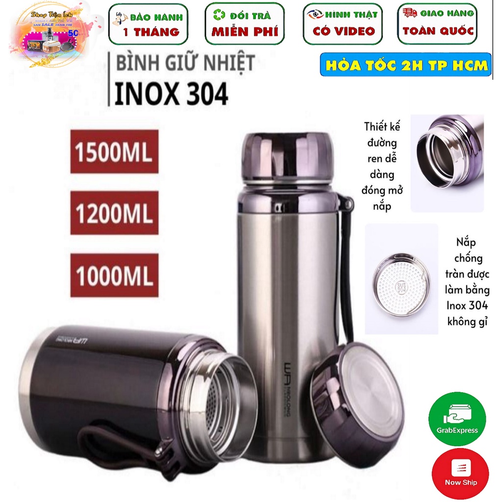 Bình Giữ Nhiệt Kim Cương 1500Ml Inox 304- YOGA QG- Chống Rỉ Set, Nắp Đậy Chặt, Giữ Nhiệt Nóng Lạnh Tốt 6- 8h,