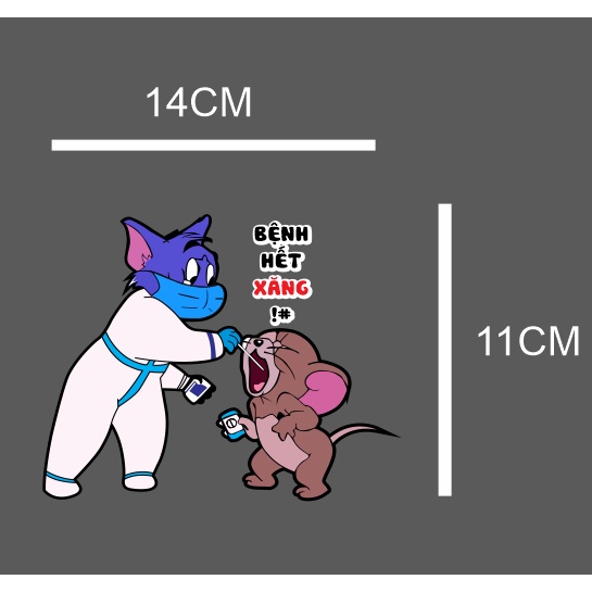 Tem logo nắp bình vacxin tom jerry