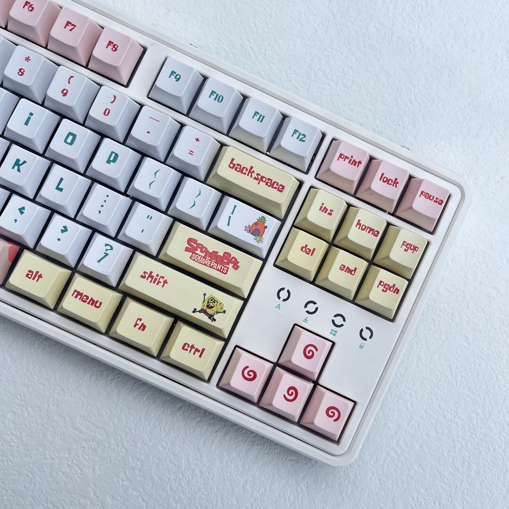 SpongeBob SquarePants Keycaps Cherry Profile dễ thương Anime PBT Dye Sub Bàn phím cơ học Keycap