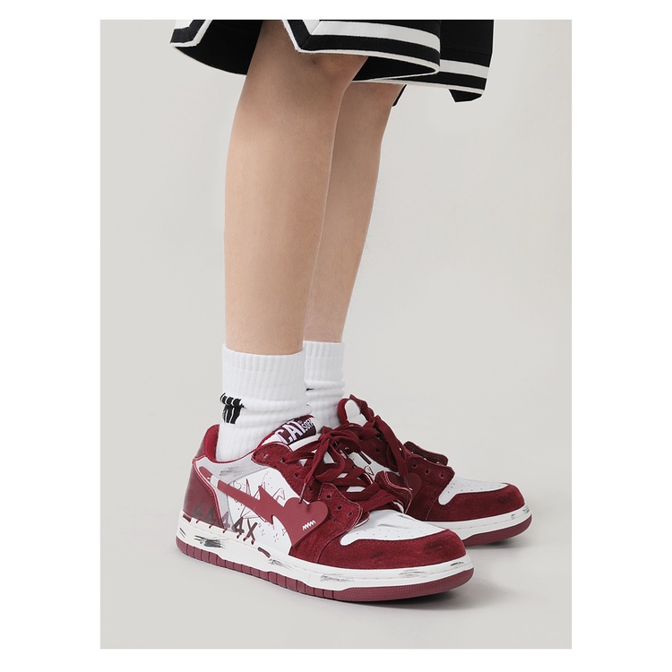 Giày Cat & Sofa Chính Hãng 🔴SIMPLE SNEAKER🔴 Giày Sneaker Cat Sofa 444 Màu Đỏ Đô Phong Cách Đường Phố AC268