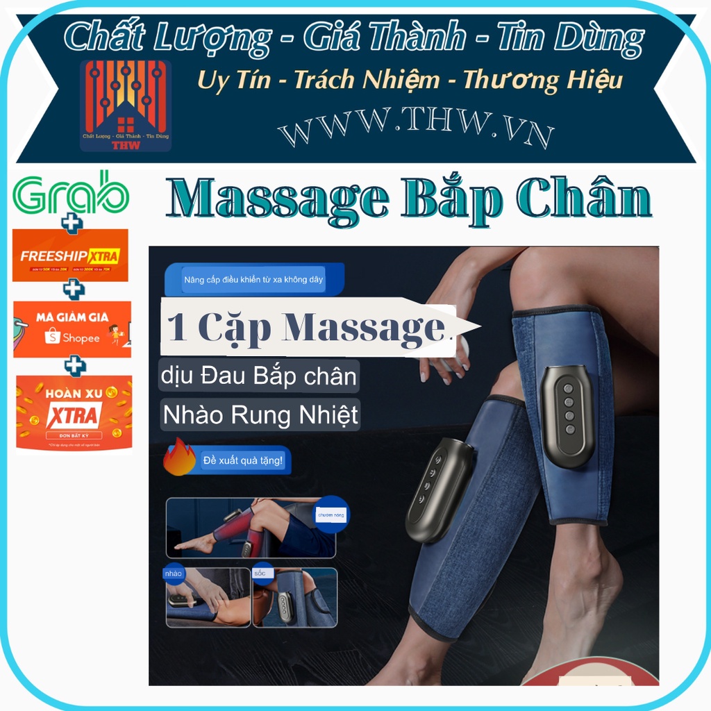 |THW| Một cặp massage Bắp chân sử dụng pin sạc tiện dụng mạnh mẽ nhiều chế độ